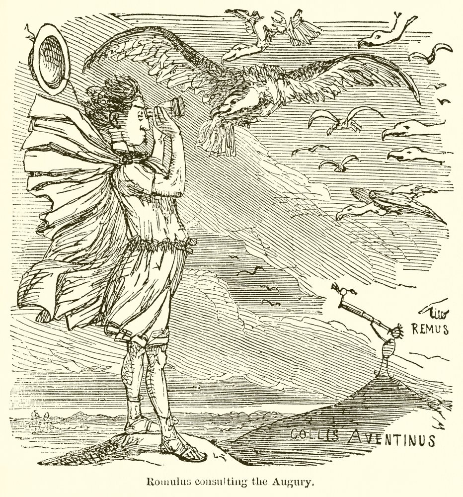Romulus Consulting the Augury by John Leech