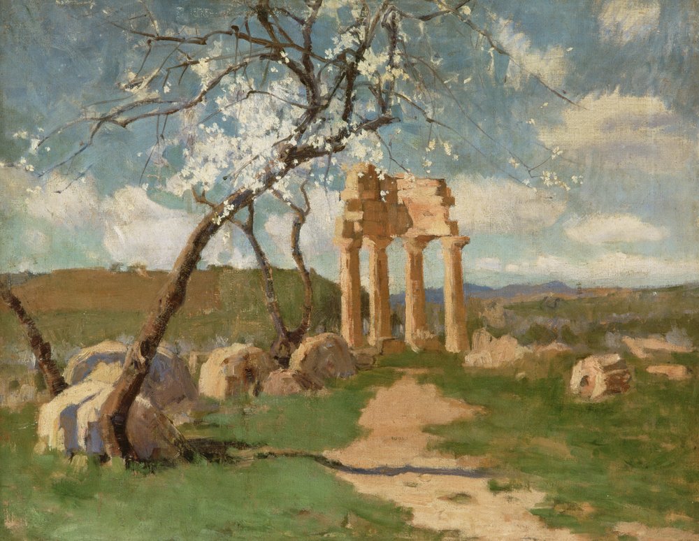 Almond Trees and Ruins, Sicily, c. 1887 by John Russell
