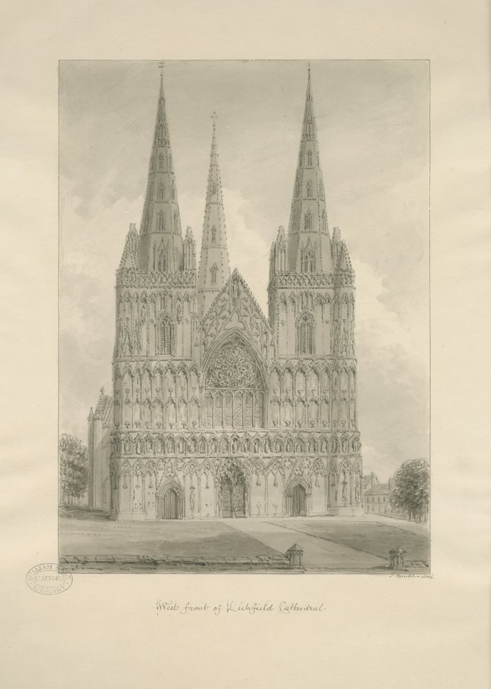 Lichfield Cathedral - West Front by John Buckler