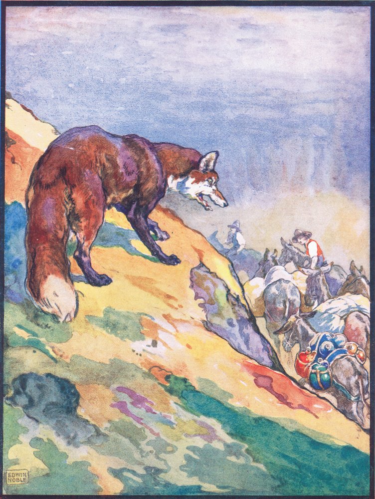 'He Perceived the Train of Patient Mules', illustration for 'The Fox ...