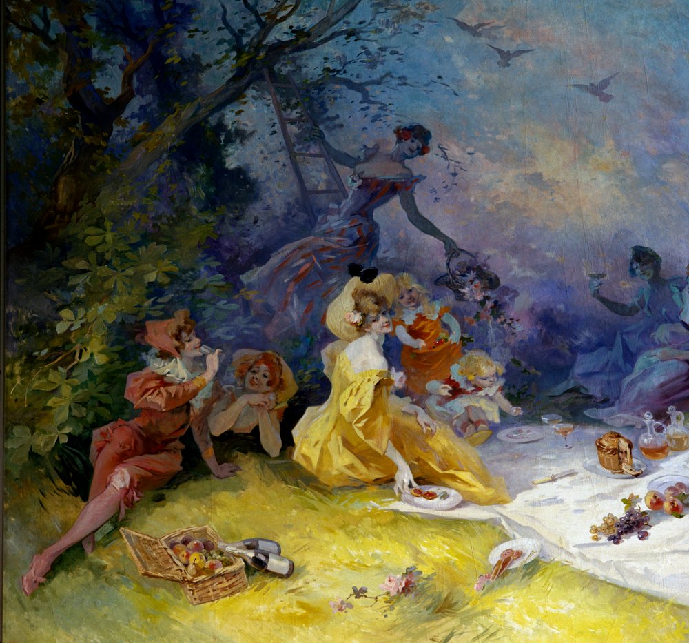 Breakfast on the Grass (detail) by Jules Cheret