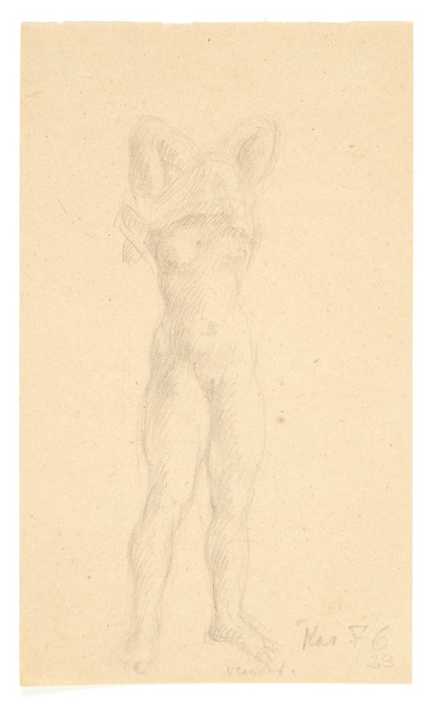 Standing Girl Pulling Chemise Over Her Head by Kai Nielsen