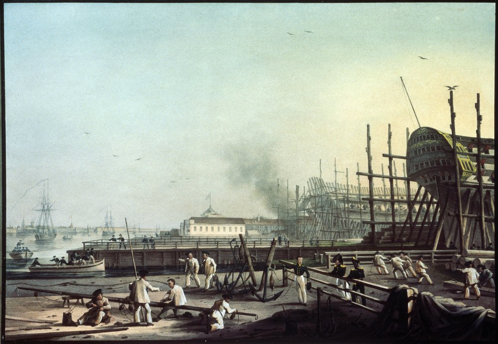 The Admiralty Naval Shipyard in Saint Petersburg by Karl Pavlovich Beggrov