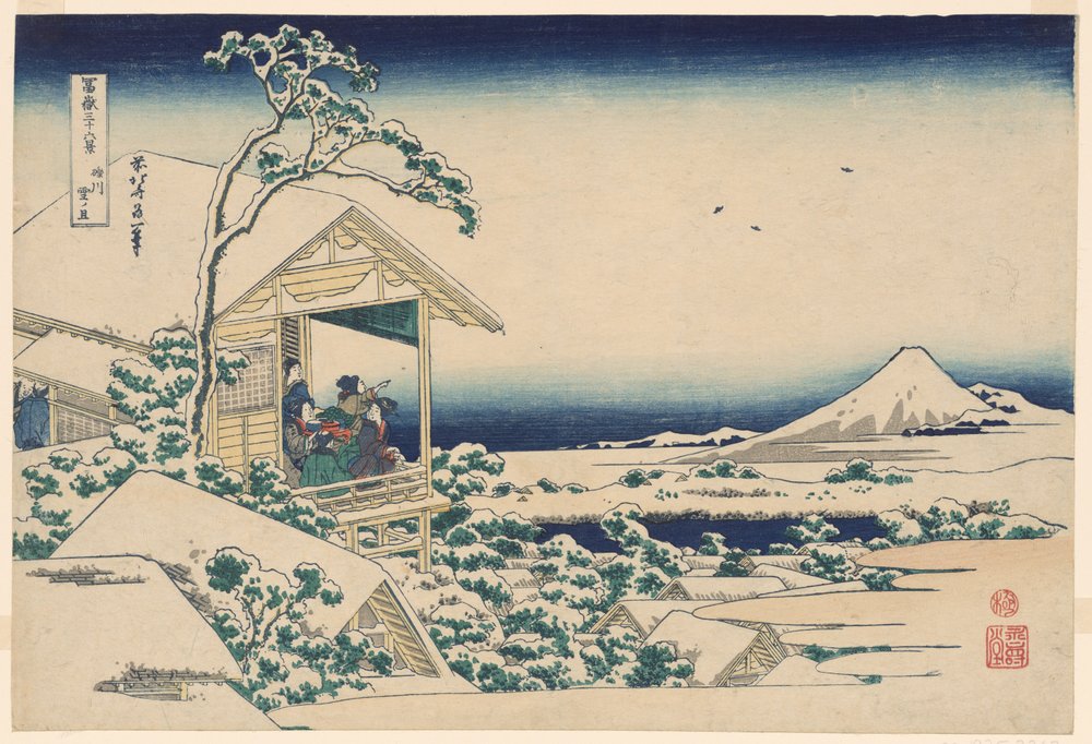 Snowy Morning from Koishikawa, from the series "Thirty-six Views of Mount Fuji" by Katsushika Hokusai