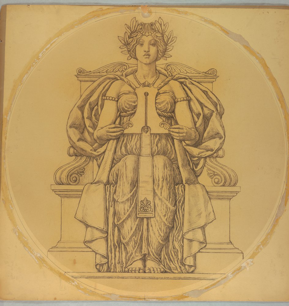 Study for "Rectitude," Lunette in Hudson County Courthouse, Jersey City, NJ by Kenyon Cox