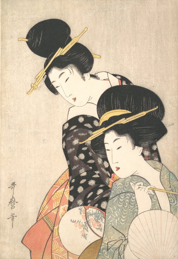 Two Women, ca. 1790. by Kitagawa Utamaro