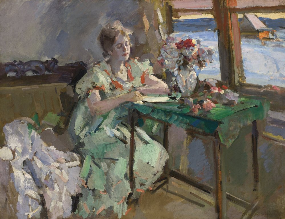 At the Window, 1918 by Konstantin Alekseevich Korovin