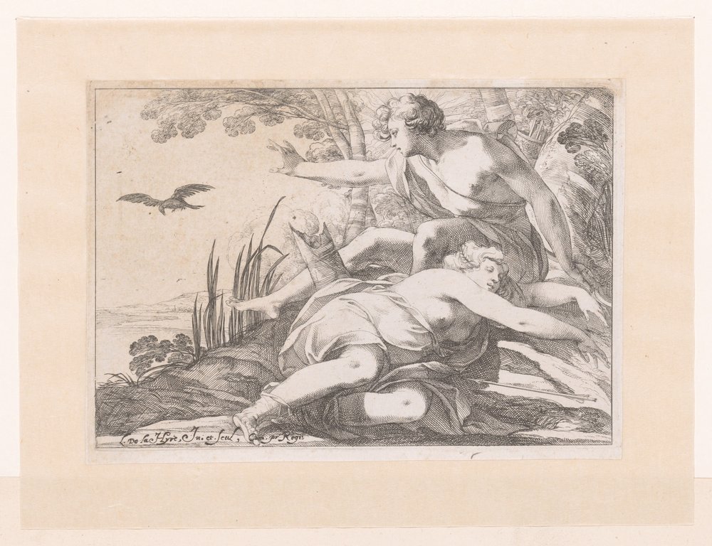 Apollo and Coronis by Laurent de La Hire: Fine art print