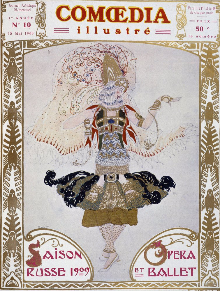 Ballet Russes dancer by Bakst, cover 