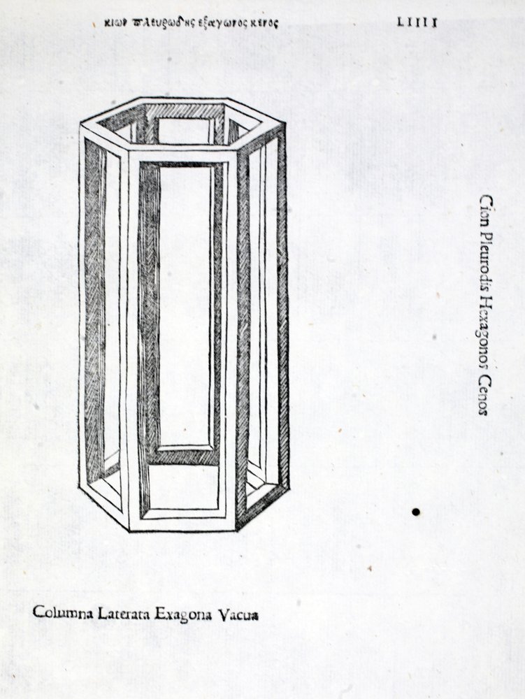 Columna Laterata Exagona Vacua, Illustration from 'Divina Proportione ...