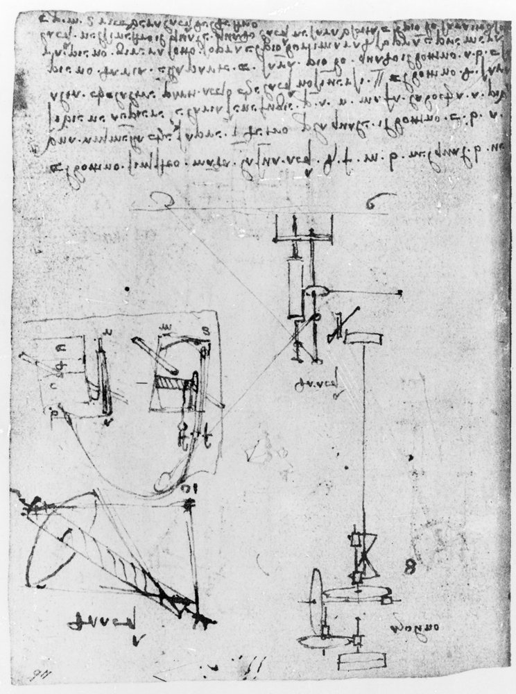 Fol. 46v, from the Codex Forster III by Leonardo da Vinci
