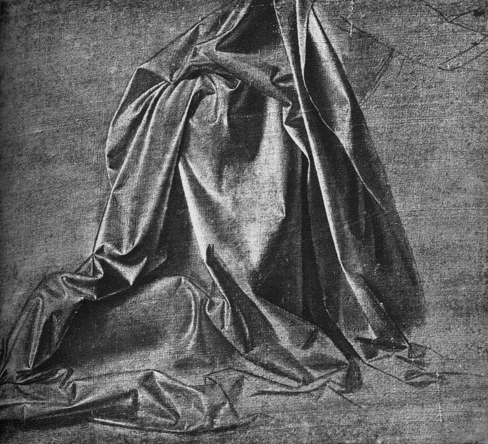 Cast of Drapery for a Figure Kneeling to the Right, c1470