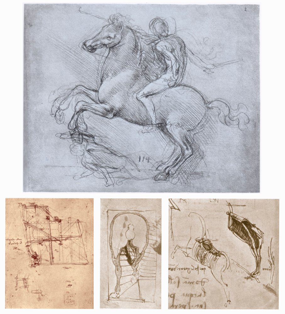 Leonardo Da Vinci List of Work - Study for the Sforza Monument, 1489