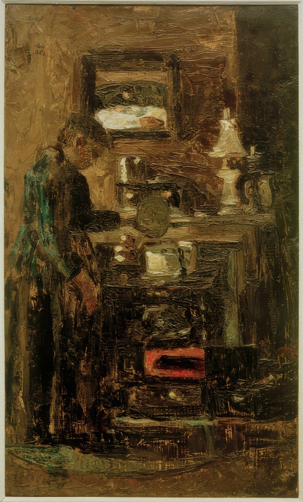 Woman at the Kitchen Stove by Lesser Ury: Fine art print