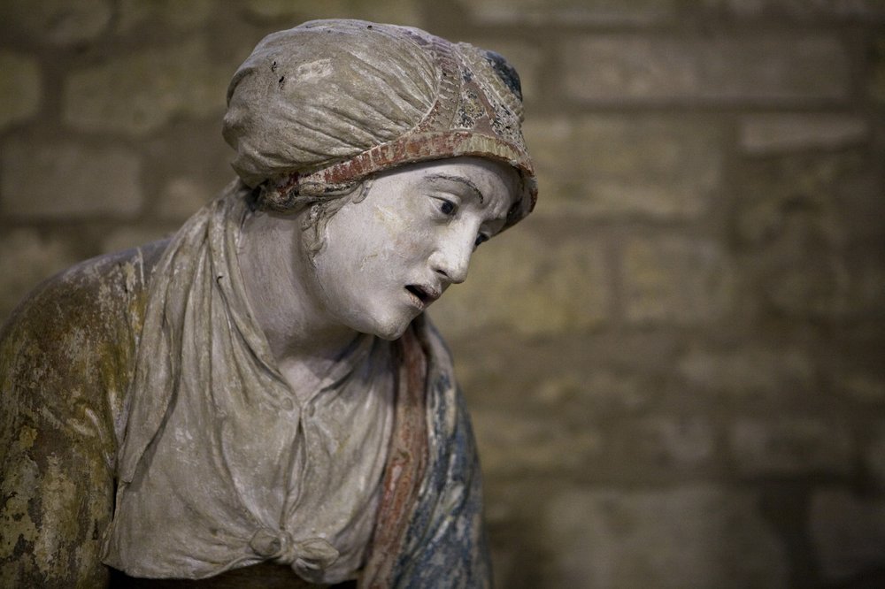 Holy Woman in a Bonnet by Ligier Richier: Fine art print
