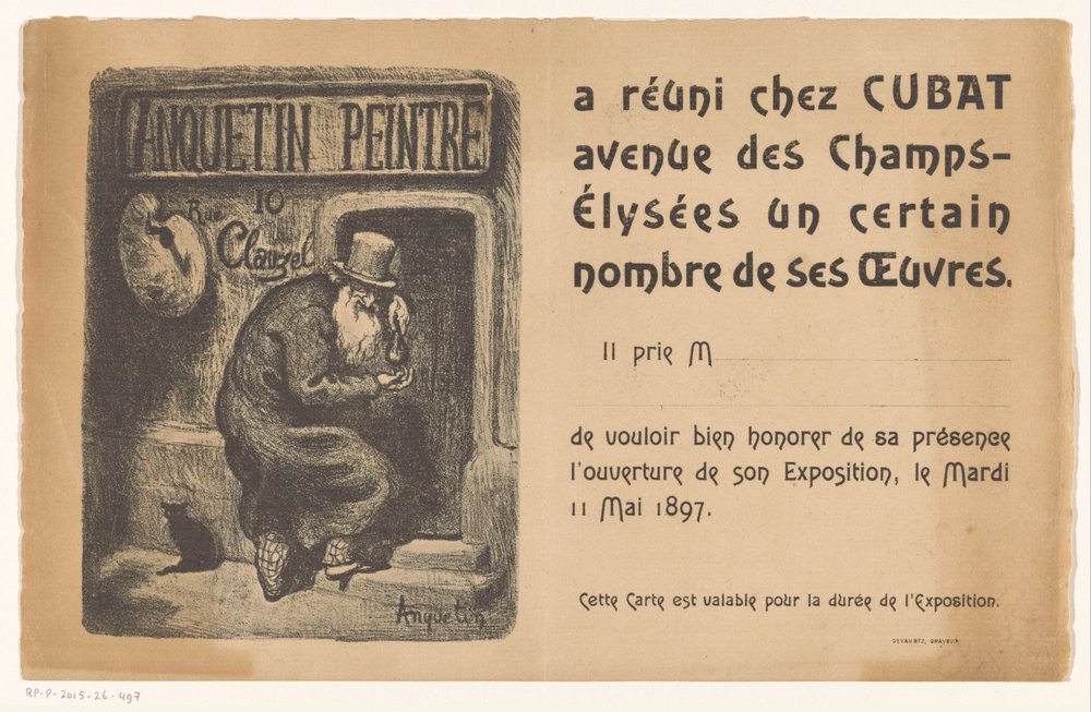 Invitation to an Exhibition of Paintings by Louis Anquetin