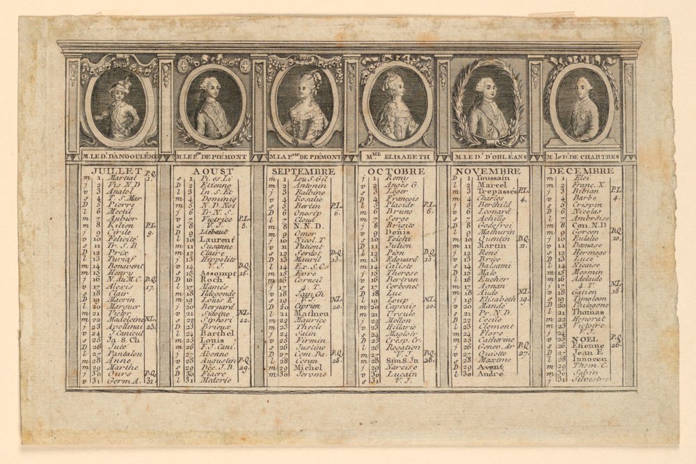 Almanac for the Second Half of the Year 1778 by Louis-Joseph Mondhare