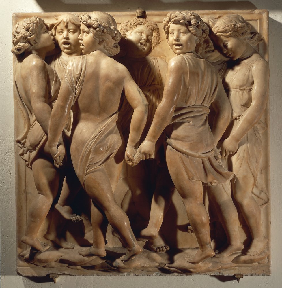 Laudate Eum in Choro, Panel with Boys Singing and Dancing in Circle by Luca Della Robbia