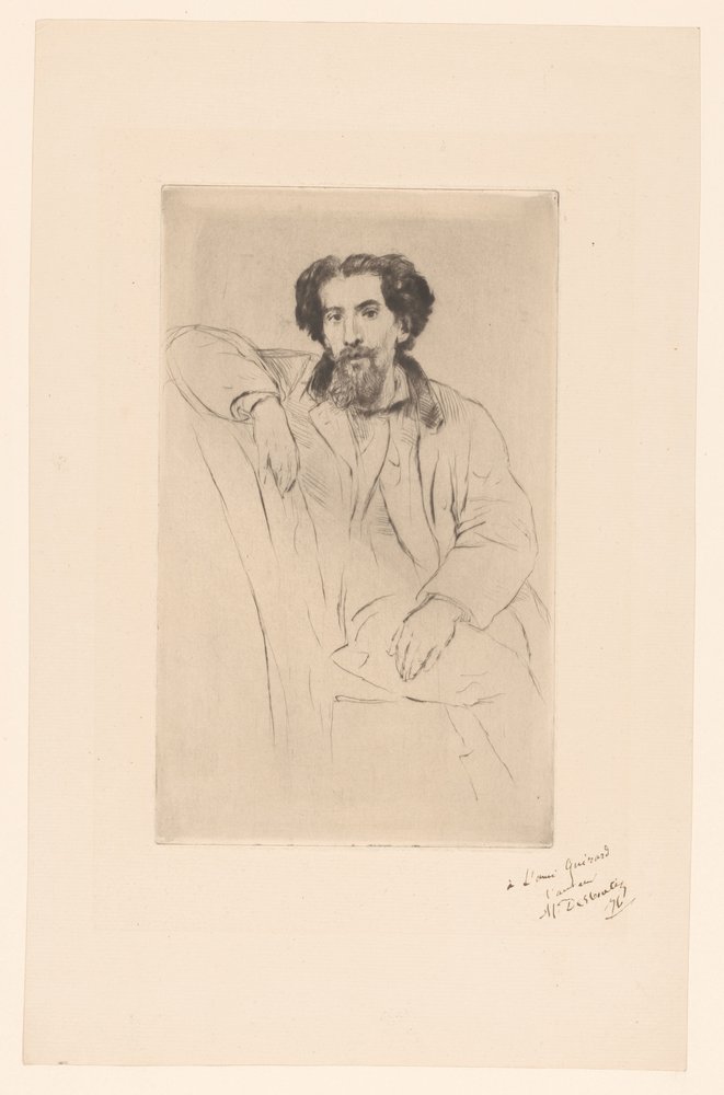 Portrait of Henri Charles Guérard by Marcellin Gilbert Desboutin (signed by artist)