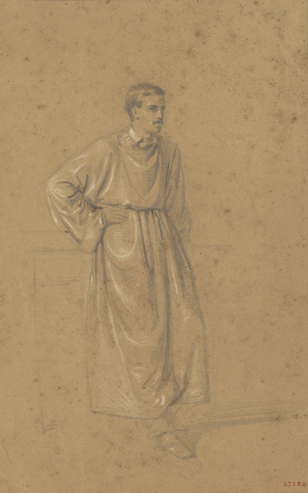 Academic Study of a Male Figure by Marià Fortuny