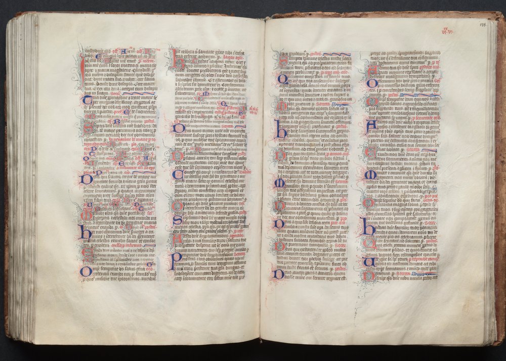 The Gotha Missal: Fol. 137v, Text, c. 1375 by Master of the Boqueteaux
