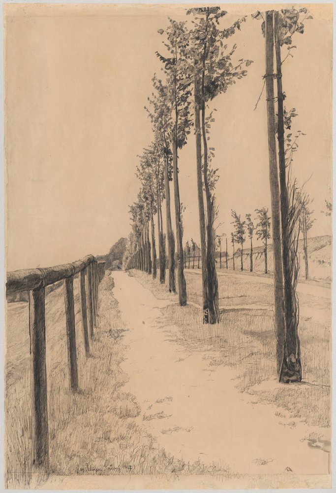 Avenue of Trees along a Road by Max Klinger