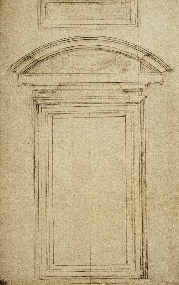 Architectonic study for a window (drawing by Michelangelo)