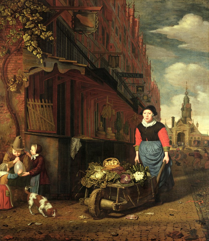 Dutch Genre Scene by Michiel van Musscher