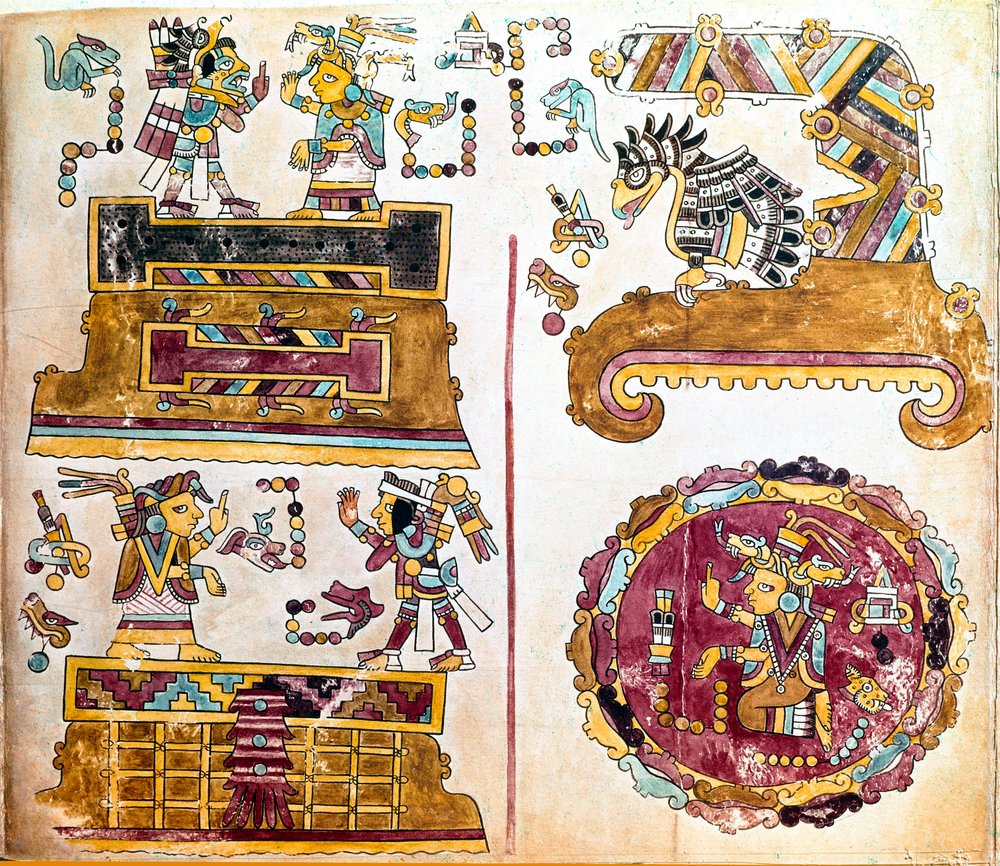 Mixtec Codex with Illustrations of Daily Activities (Detail)
