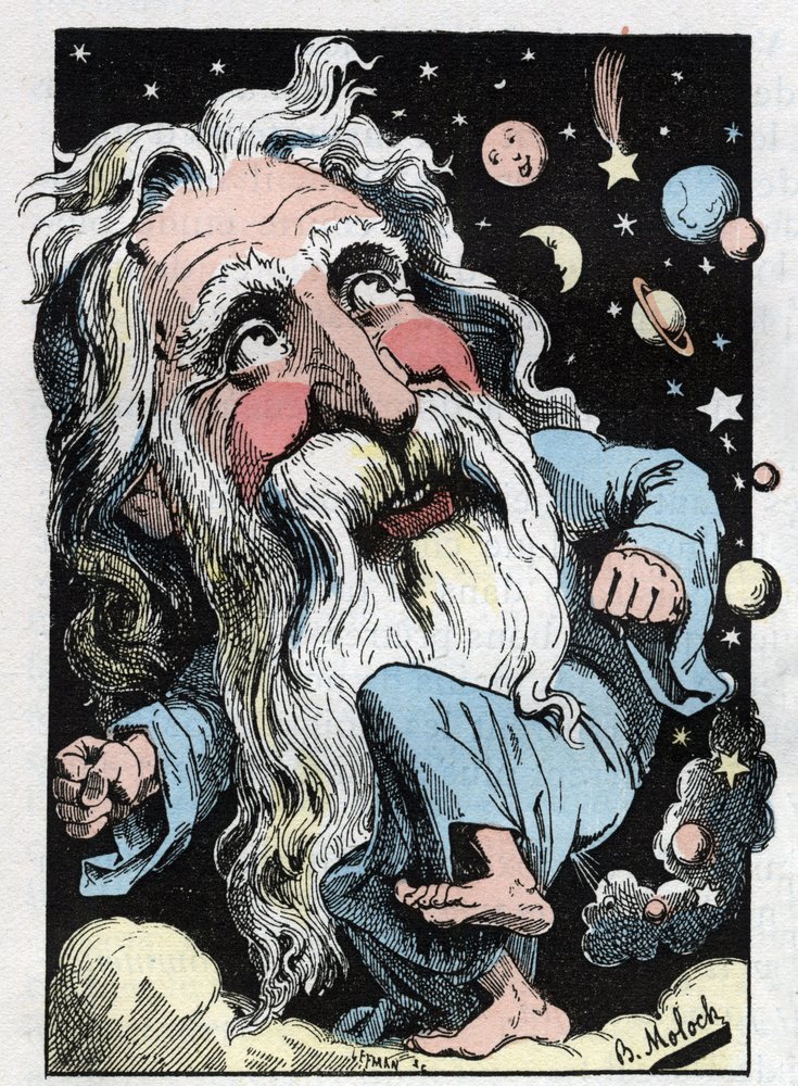 Allegory of God in 'The Trombinoscope' by Touchatout, cartoon by B ...