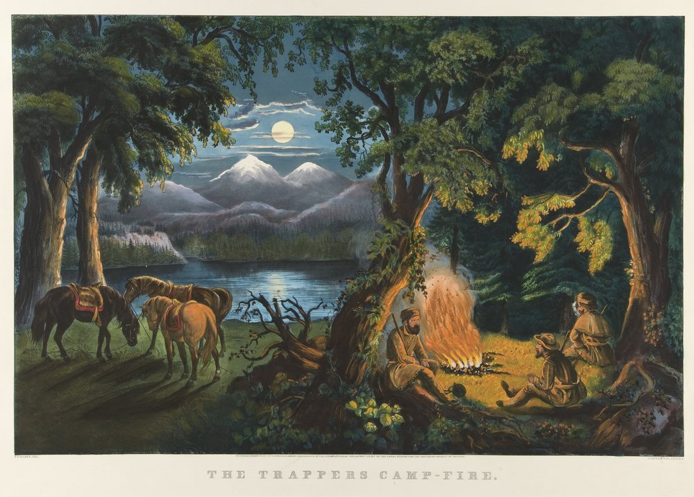 The Trappers’ Camp-Fire by Currier and Ives