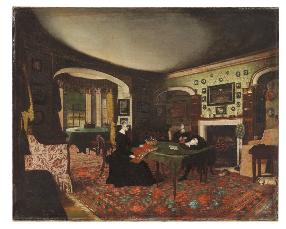 The Reverend Charles Crawley asleep while writing his sermon