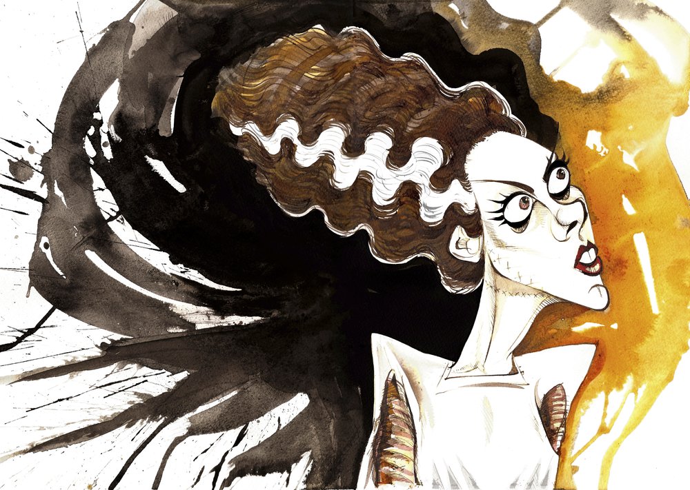 Elsa Lanchester as the bride (from the film Bride of Frankenstein) by Neale Osborne
