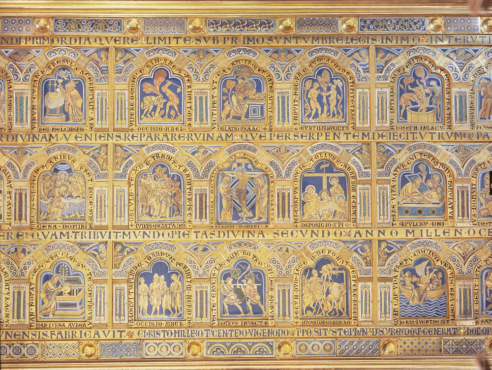 The Verdun Altar, depicting biblical scenes, 1181 (central part of central panel) by Nicholas of Verdun