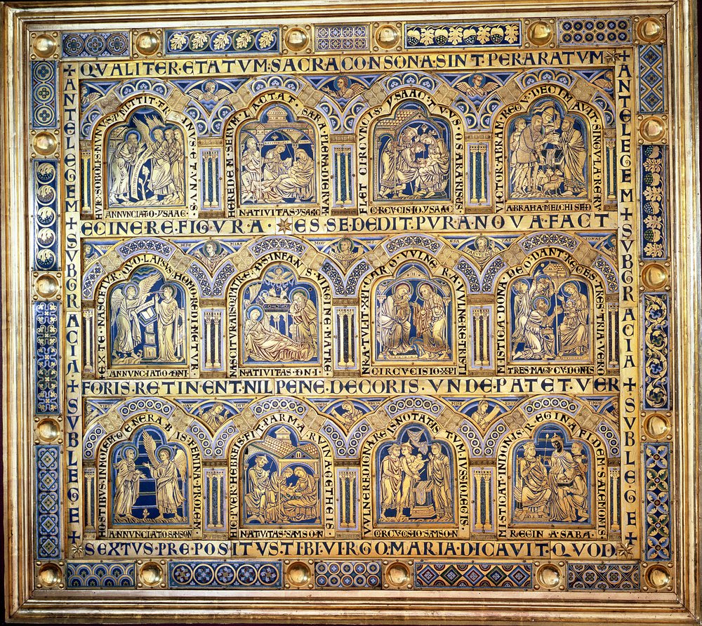 The Verdun Altar, Depicting Biblical Scenes (left panel) by Nicholas of Verdun