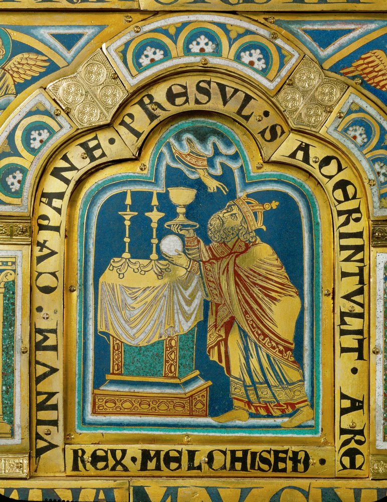 The Priest-king of Salem, Melchizedek, Sacrifices Bread and Wine by Nicholas of Verdun