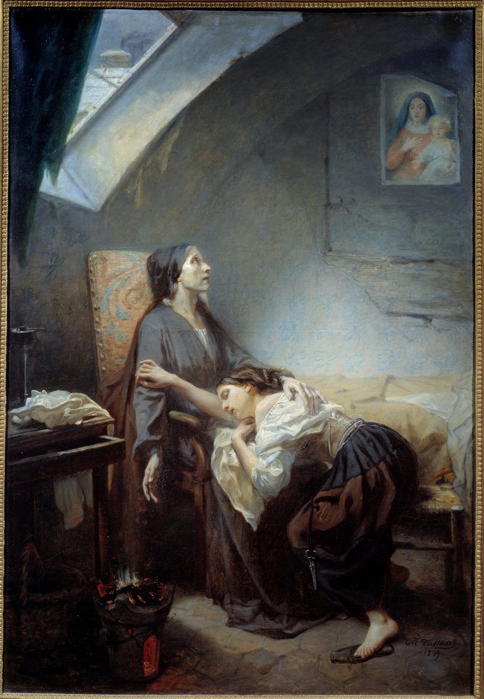The Unhappy Family. Painting by Octave Tassaert (1800-1874), 1849. Sun. 1.15 x 0.76 m. Paris, Musée d