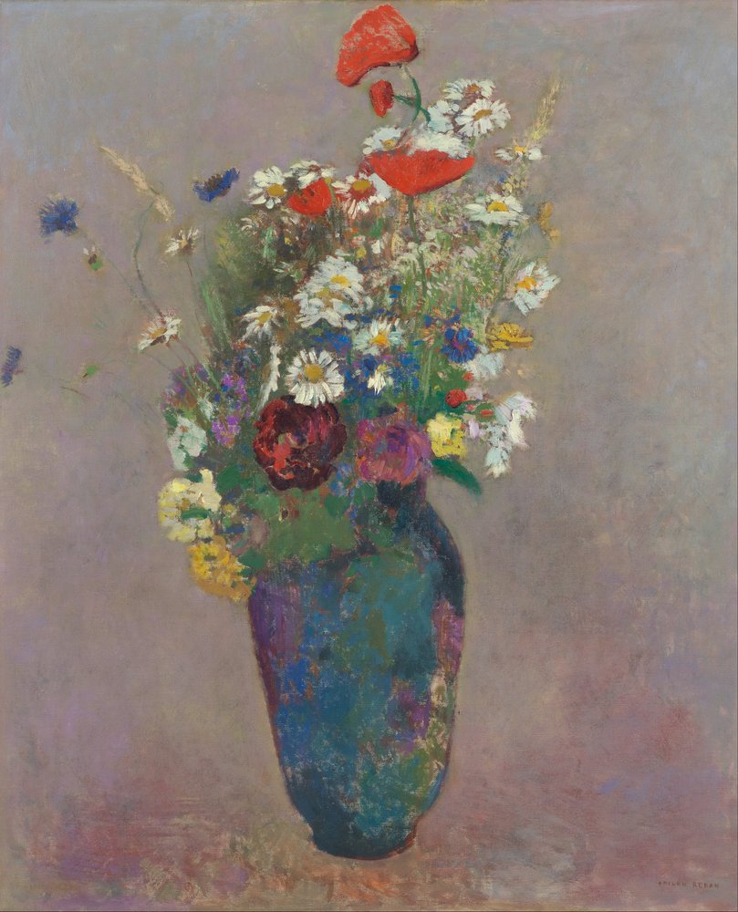 Vision: vase of flowers by Odilon Redon
