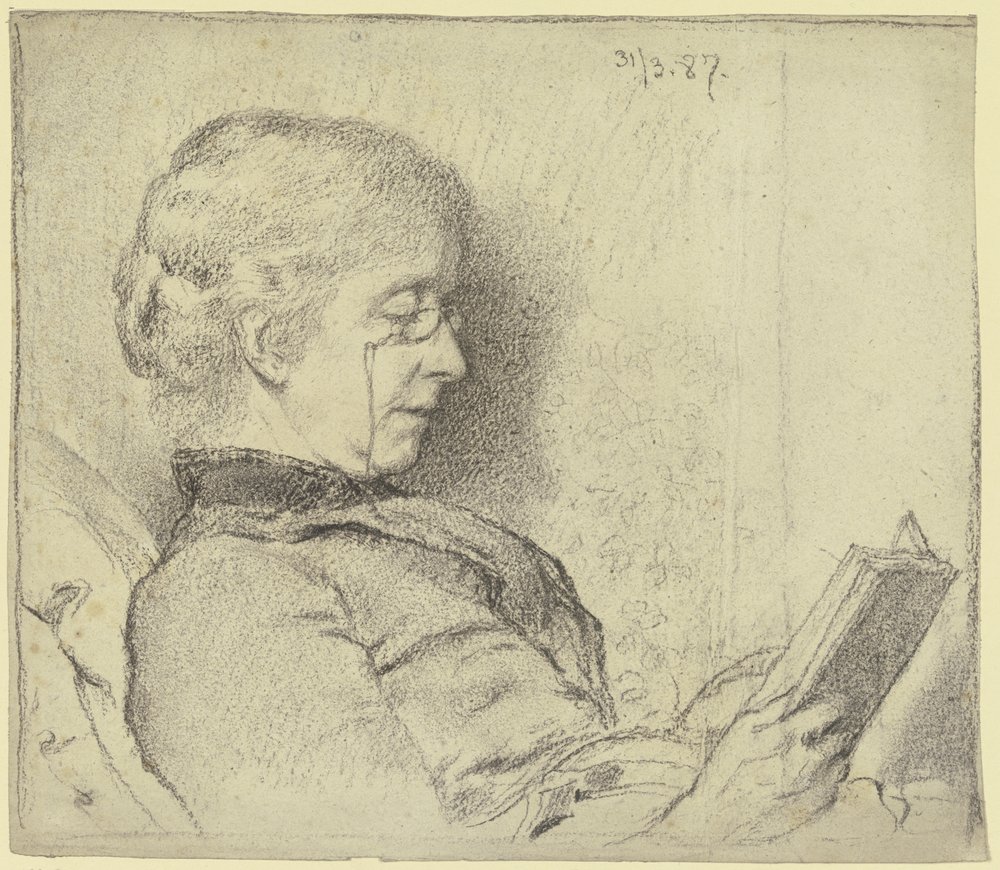 Luise Scholderer reading by Otto Scholderer