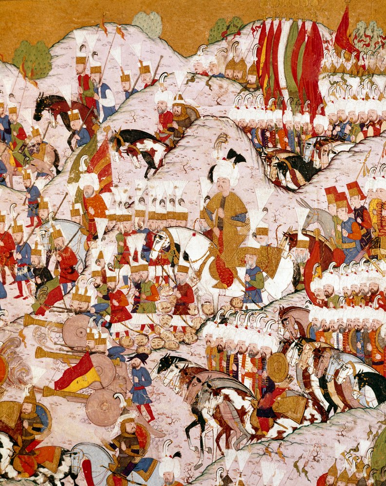 Representation of the Battle of Mohács on 29/08/1526, detail (miniature) by Ottoman School