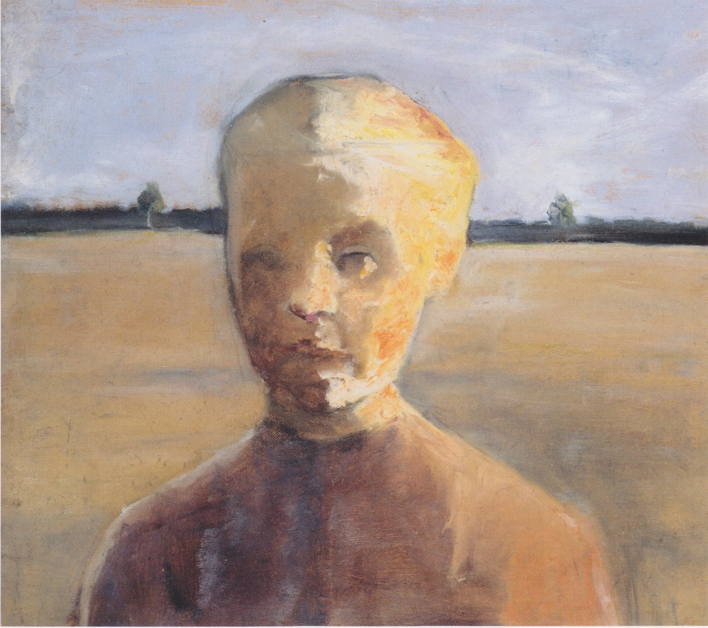 Bust of a Girl in the Sun in Front of a Wide Landscape by Paula Modersohn-Becker