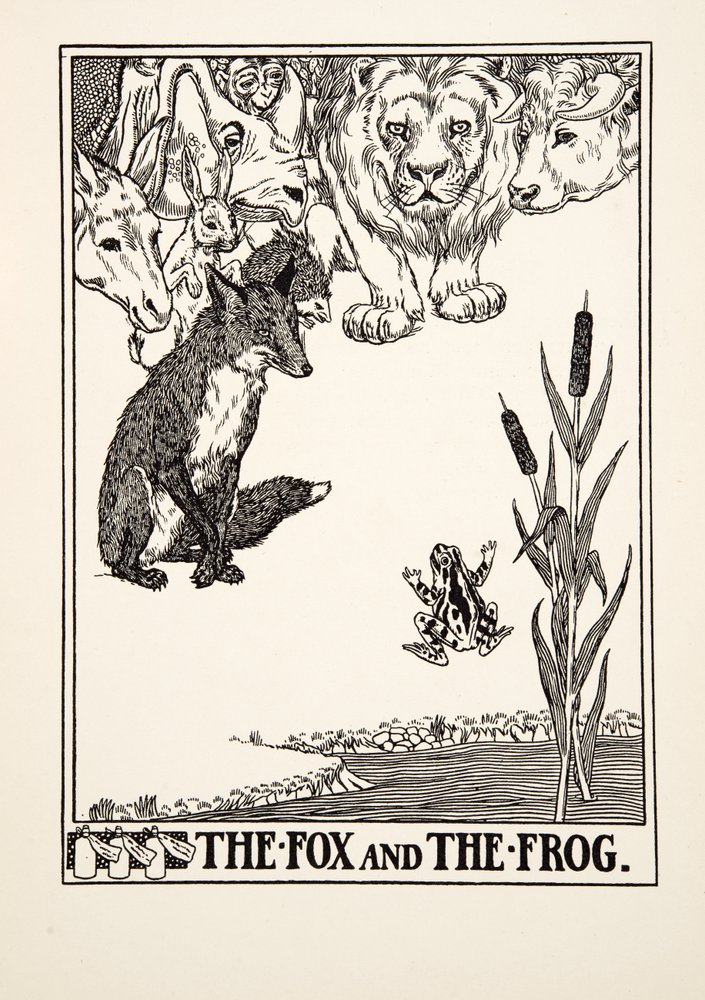 The Fox and the Frog, from A Hundred Fables of Aesop, pub. 1903
