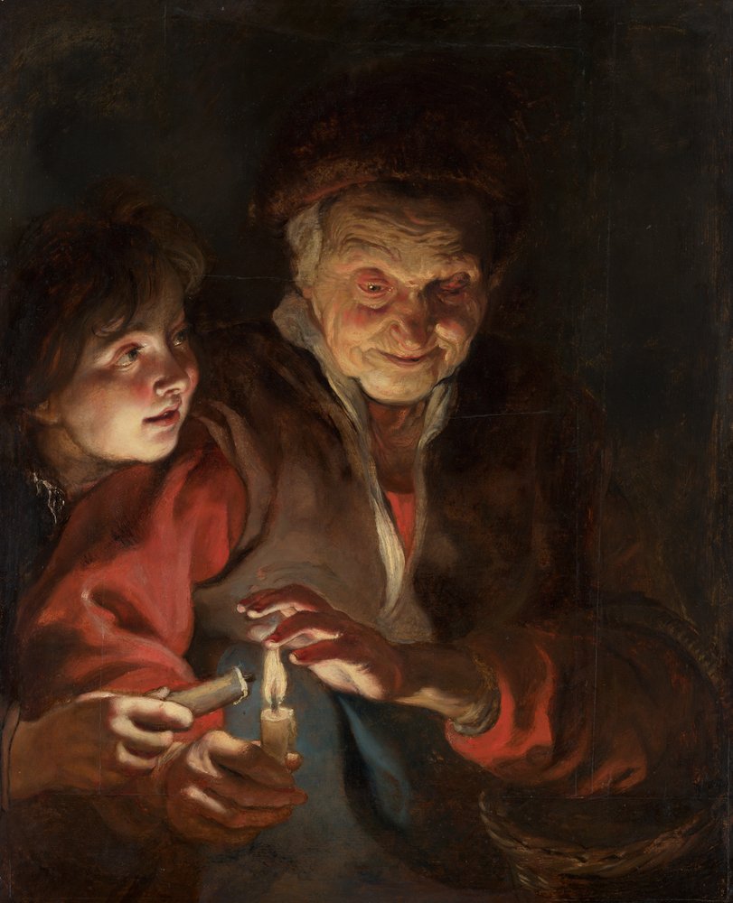 Old Woman and Boy with Candles, c. 1616-1617 by Peter Paul Rubens