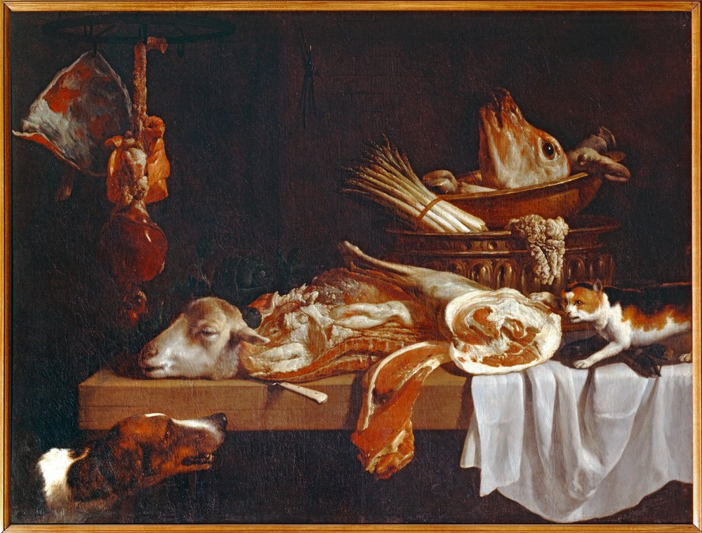 Butcher's Meat with Dog and Cat by Peter van Boeckel