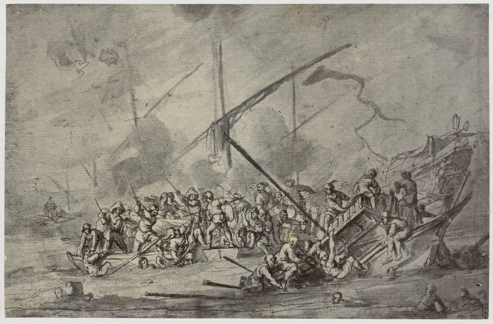 A Sea Fight by Philip Henry Delamotte