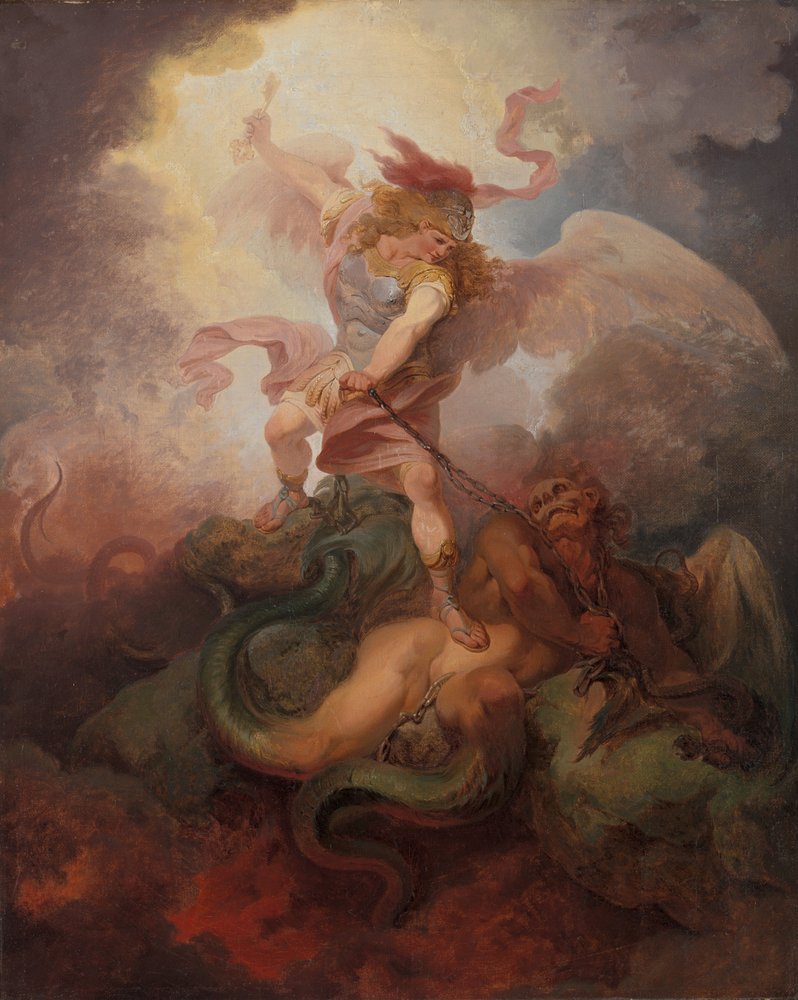 The Angel Binding Satan by Philippe-Jacques de Loutherbourg