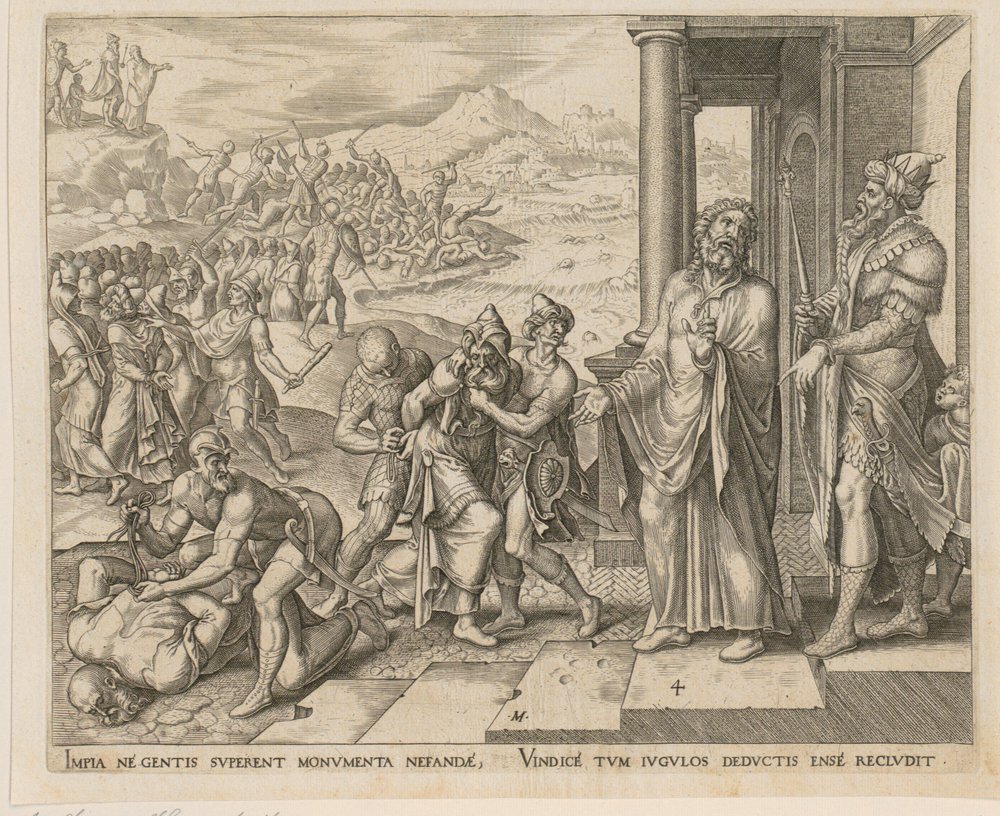 Capture and Killing of the Priests of Baal, Plate 4 from the series “The Story of Elijah and the Priests of Baal” by Philips Galle