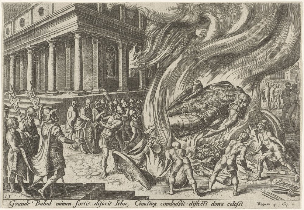 Jehu Destroys the Temple and the Image of Baal by Philips Galle