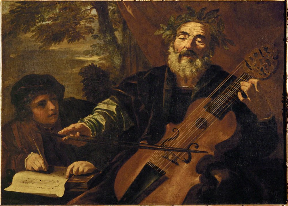 The Poet Homer, with a Lyra da Gamba, an Instrument Used to Accompany ...