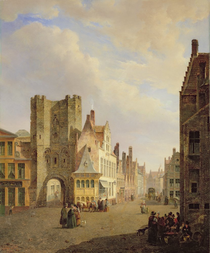 Street Scene by Pierre-François De Noter